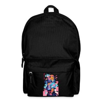 Samurai Lion Aesthetic Vaporwave Style - Backpack - black - Front
