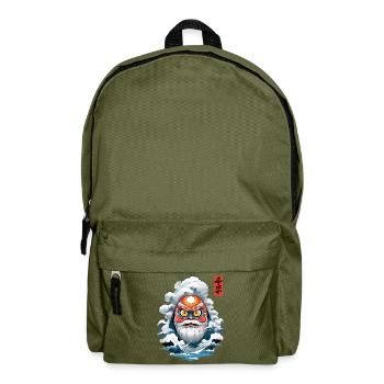 Japanischer Daruma Ästhetik Vintage Yokai - Rucksack - Olivgrün - Vorne
