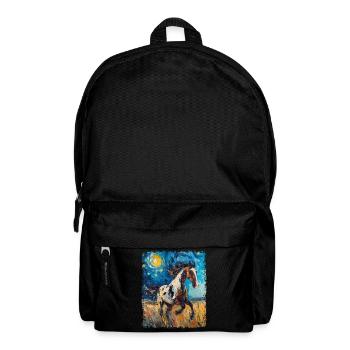 Appaloosa Horse Starry Night Painting - Backpack - black - Front