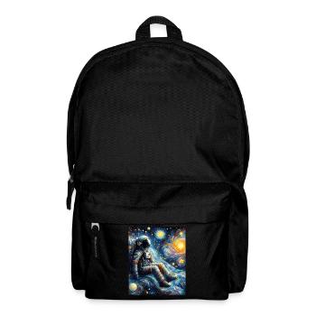 astronaute planète spatiale nuit étoilée peinture - Sac à dos - noir - Devant
