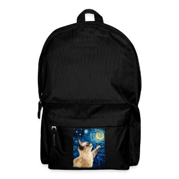 Birmakatze Sternennacht-Gemälde - Rucksack - Schwarz - Vorne