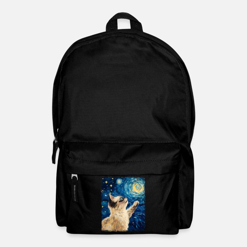 Birmakatze Sternennacht-Gemälde - Rucksack - Schwarz