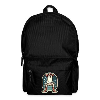 Funny Cow Girl Ghost Cowboy Boots Hat - Backpack - black - Front