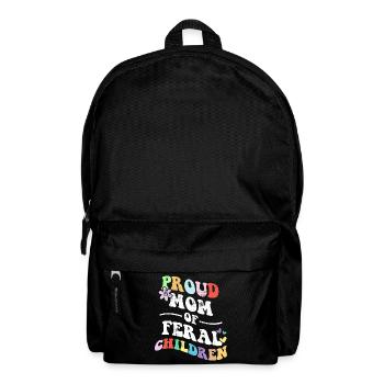 Retro Groovy Proud Mother Of Feral Children Funny - Backpack - black - Front