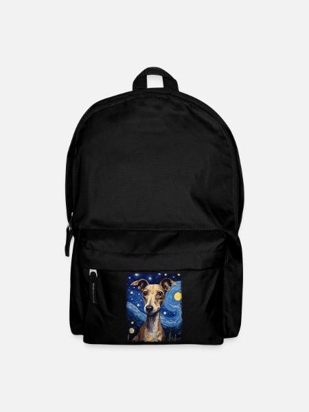 Italienischer Windhund Hund Hund Sternennacht Gemä - Rucksack - Schwarz