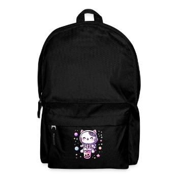 Kawaii Cat Astronaut Bubble Tea in Space - Backpack - black - Front