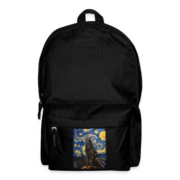 loup-garou loups hurlant peinture nuit étoilée - Sac à dos - noir - Devant