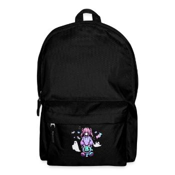 Pastel Goth Anime Fille Avec Ours En Peluche Gothique - Sac à dos - noir - Devant