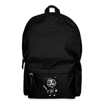 Creepy Cat Psycho Pet Halloween Decoration - Backpack - black - Front
