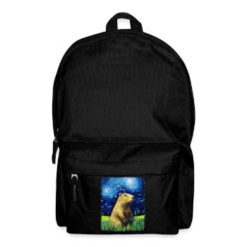 Capybara Capibara Sternennacht Gemälde - Rucksack - Schwarz - Vorne