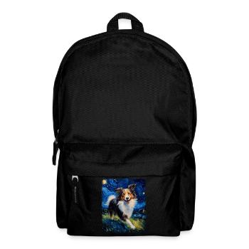 Collie Hund Sternennacht Gemälde - Rucksack - Schwarz - Vorne