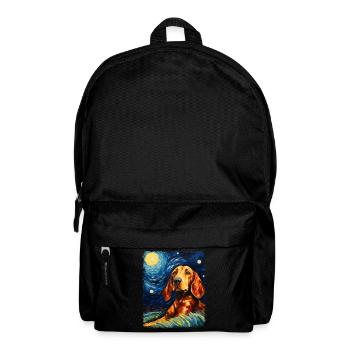 Coonhound Dog Starry Night Painting - Backpack - black - Front