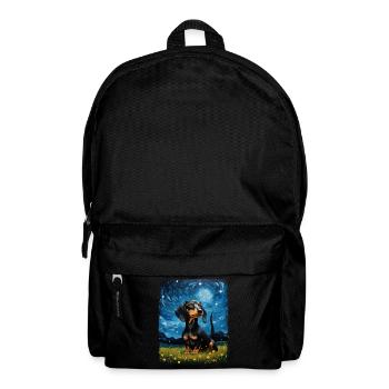 Dachshund Dog Starry Night Painting - Backpack - black - Front