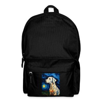Dalmatian Dog Starry Night Painting - Backpack - black - Front