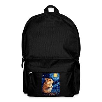 Hamster Hammy Nuit étoilée Peinture - Sac à dos - noir - Devant