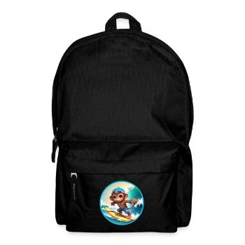 Fröhlicher surfender Affe - Rucksack - Schwarz - Vorne