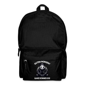 Guten Morgen Ganz dünnes Eis Lustiger Panda Kaffee - Rucksack - Schwarz - Vorne