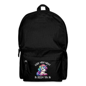 Guck mich nicht in diesem Ton an Einhorn Unicorn - Rucksack - Schwarz - Vorne
