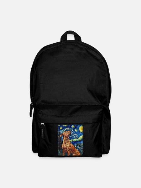 Rhodesian Ridgeback Hund Sternennacht Gemälde - Rucksack - Schwarz