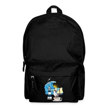 maritim Nordsee Ostsee Möwe Kaffeetasse Ahoi - Rucksack - Schwarz - Vorne