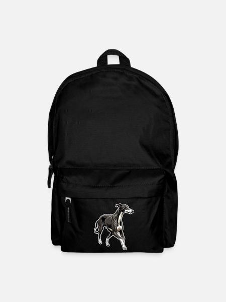 Windhund Silhouette Elegante Kontur - Rucksack - Schwarz