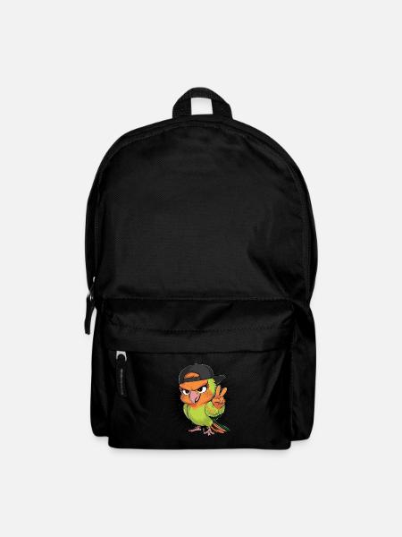 Cooler Papagei mit schwarzem Hut - Rucksack - Schwarz