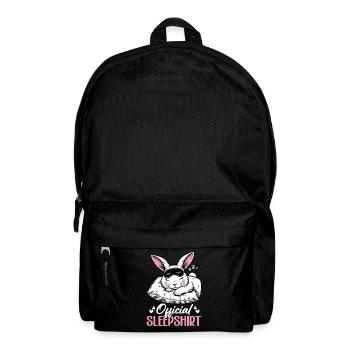 Official Sleeping Shirt Funny Rabbit Rabbit - Backpack - black - Front