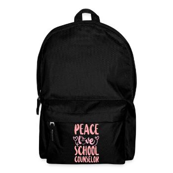 School Counselor Girl Peace Love - Backpack - black - Front