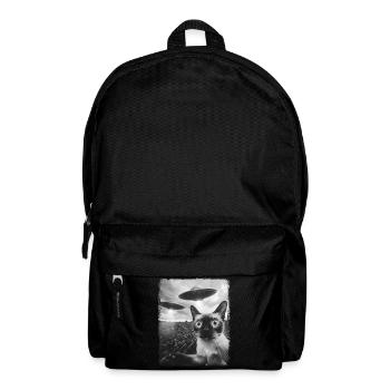 Siamese Cat UFO Alien Alien Selfie - Backpack - black - Front