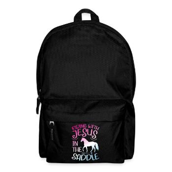 Jesus and Horses Riding Riding - Backpack - black - Front