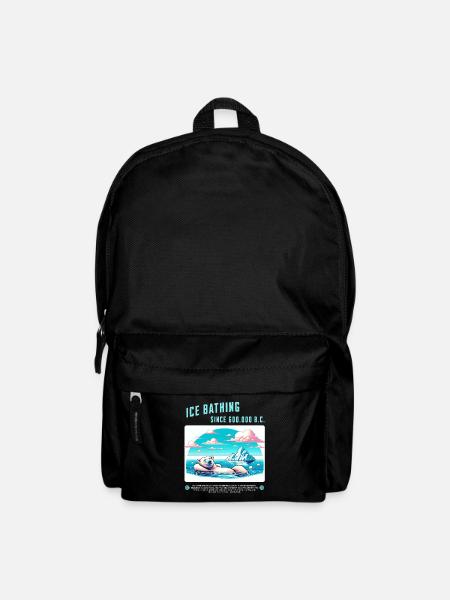 Relaxed polar bear while bathing in the Arctic - Backpack - black