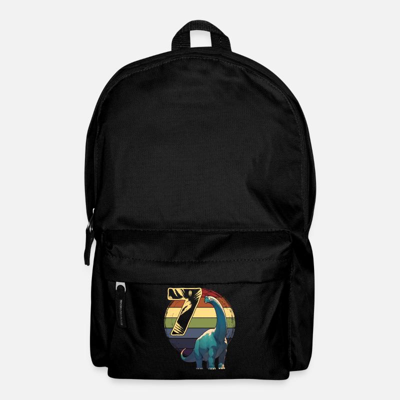 Brachiosaurus 7 Jahre 7. Geburtstag Geschenk - Rucksack - Schwarz
