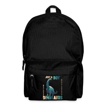 Nur Ein Junge Der Dinosaurier Liebt Brachiosaurus - Rucksack - Schwarz - Vorne