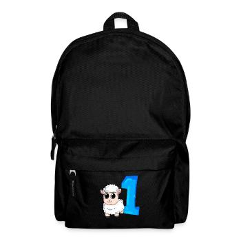 1 Jahr alt - Einschulung - Schaf Motiv - Zahl 1 - Rucksack - Schwarz - Vorne