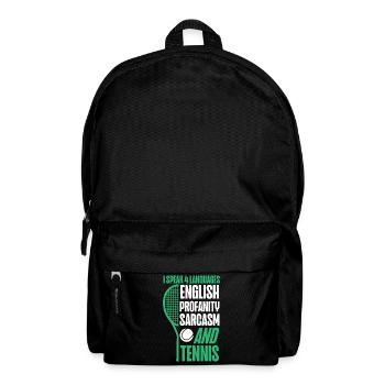 Drôle de joueur de tennis raquette je parle - Sac à dos - noir - Devant