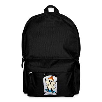Skateboarding Ghost Funny Halloween Design - Backpack - black - Front