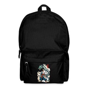 Dragon Samurai Vintage Ukiyo-e Style Artwork - Backpack - black - Front