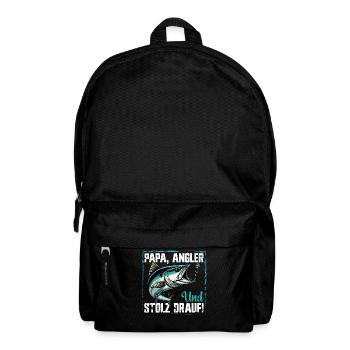 Angler Dad Fishing Rod Funny Father's Day Fisherman - Backpack - black - Front