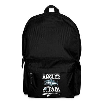 Angler Dad Fishing Rod Funny Father's Day Fisherman - Backpack - black - Front