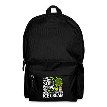 Soft Serve vs Eiscreme Cartoon-Zitat - Rucksack - Schwarz - Vorne