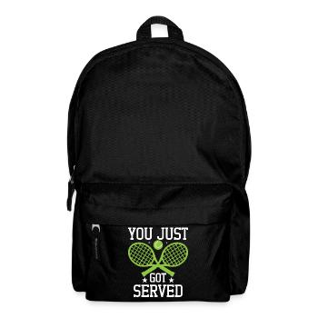 Tennis Spruch Du bekommst Serviert - Rucksack - Schwarz - Vorne
