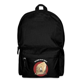 stylish boulder t-shirt boy rock climbing - Backpack - black - Front