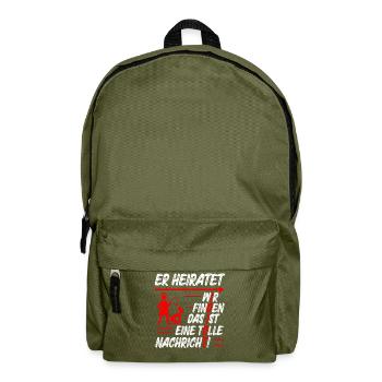 The Groom Funny Bachelor Party - Backpack - olive green - Front