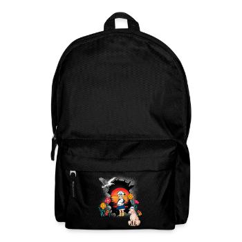 maritim Mädchen Matrose Küste Schaf Möwe Kind - Rucksack - Schwarz - Vorne