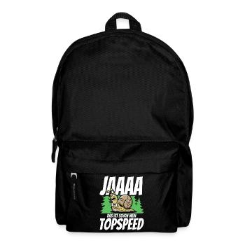 Rennschnecke Spruch Jaaa das ist schon Topspeed - Rucksack - Schwarz - Vorne