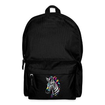 zèbre géométrique tribal multicolore - Sac à dos - noir - Devant