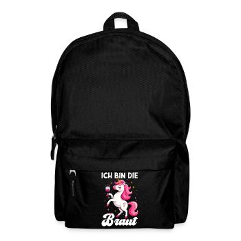 Braut Einhorn Lustiger Junggesellinnenabschied - Rucksack - Schwarz - Vorne