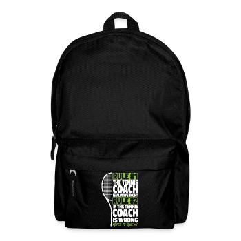 Entraîneur de raquette de joueur de tennis drôle - Sac à dos - noir - Devant
