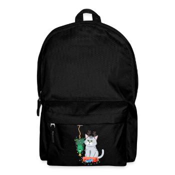 Cat and Christmas Tree Anti Christmas - Backpack - black - Front