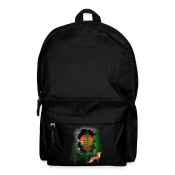mystisch Wald Fuchs Füchse Märchen Kinder Kind - Rucksack - Schwarz - Vorne